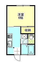 コーポ鈴木 1Kの間取図画像