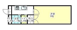 千秋アメニティハイツ 1Kの間取図画像