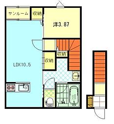 アーバンシティ山王I棟 1LDKの間取図画像