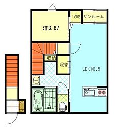 アーバンシティ山王I棟 1LDKの間取図画像
