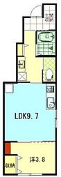 テカポ 1LDKの間取図画像