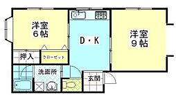 ビューサンライズA 2DKの間取図画像