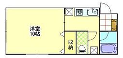 ワールドハイツ佐々木 1Kの間取図画像