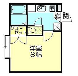 レジェンド南2 1Kの間取図画像