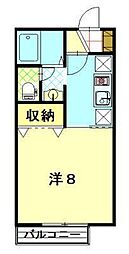 ドミナス泉中央A棟 1Kの間取図画像
