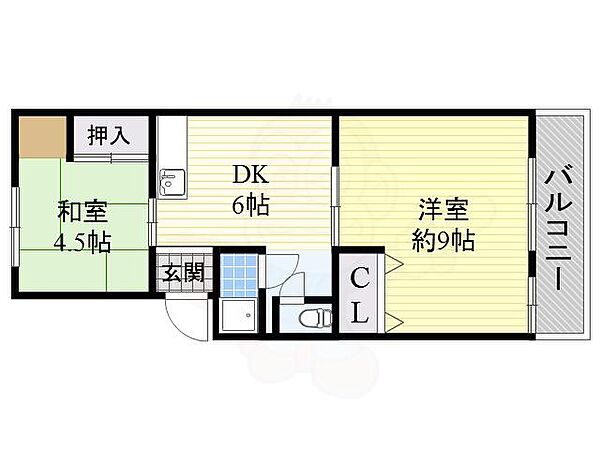 大阪府高槻市富田町１丁目(賃貸マンション2DK・3階・41.00㎡)の写真 その2