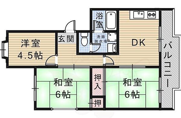 メゾンヨシダ 202｜大阪府茨木市真砂１丁目(賃貸マンション3DK・2階・53.08㎡)の写真 その2