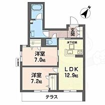 Ｂａｙ　Ｔｒｅｅ  ｜ 大阪府吹田市岸部北３丁目（賃貸アパート2LDK・1階・63.88㎡） その2