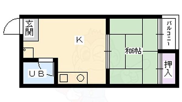 奥田孝コーポ 205｜大阪府茨木市寺田町(賃貸アパート1DK・2階・20.00㎡)の写真 その2