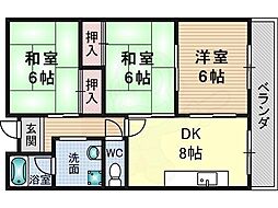 ハイツサニーサイド 3LDKの間取図画像
