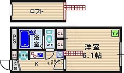 レオパレスグランビュイッソン 1Kの間取図画像
