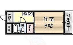 エスト21 1Kの間取図画像