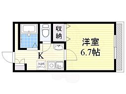 アンソレイエ・シャンブル 1Kの間取図画像