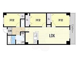 アクトパレス 3LDKの間取図画像