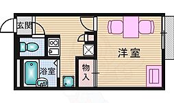 レオパレスWestBells 1Kの間取図画像
