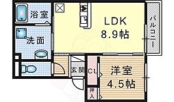 シャルム総持寺 1LDKの間取図画像