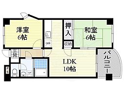 サンハイツ1 2LDKの間取図画像