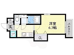 GLADSYOUJYAKU 1Kの間取図画像