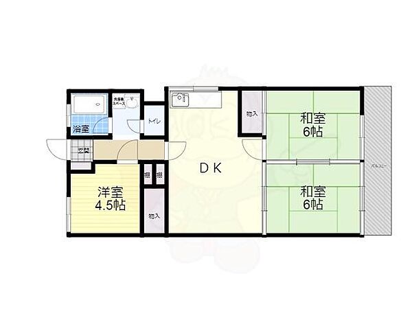 芦田ハイム苑 2F｜大阪府茨木市三島丘２丁目(賃貸マンション3LDK・2階・56.00㎡)の写真 その2