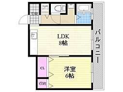 山内ビル 1LDKの間取図画像