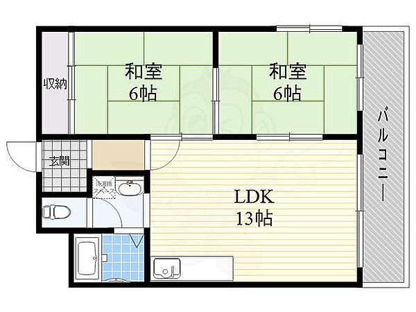 コーポラスサニーサイド ｜大阪府大阪市東淀川区菅原６丁目(賃貸マンション2LDK・2階・52.00㎡)の写真 その2