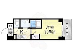 大阪市東淀川区東淡路4丁目マンション 1Kの間取図画像