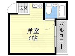 メゾンフラワー ワンルームの間取図画像