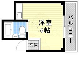 メゾンフラワー ワンルームの間取図画像