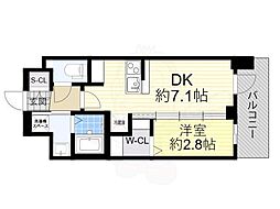 エステムコート新大阪パルス 1DKの間取図画像
