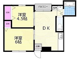 瑞和ビル 2DKの間取図画像