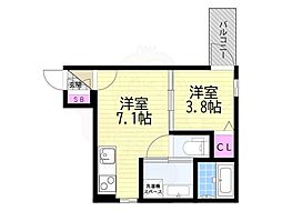 AXIA CITY大阪淡路 1DKの間取図画像