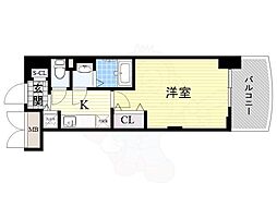 Luxe淡路3 1Kの間取図画像