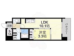 スプランディッド大阪EAST 1LDKの間取図画像