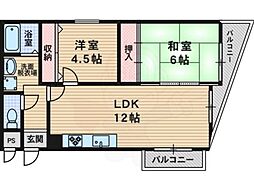 グランフェルティ 2LDKの間取図画像