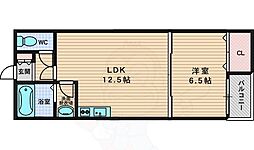 豊里グランドハイツ 1LDKの間取図画像