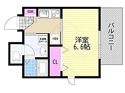 プレミアムステージ新大阪駅前 1Kの間取図画像