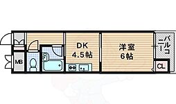 エクト1 1DKの間取図画像