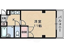 コウジィコート菅原 1Kの間取図画像