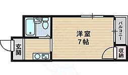 アヴァンス北大阪 ワンルームの間取図画像