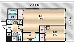 ダイアパレス淡路 1LDKの間取図画像