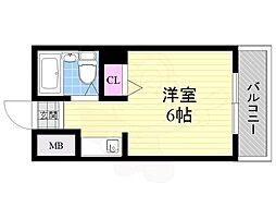 JPアパートメント東淀川2 1Kの間取図画像