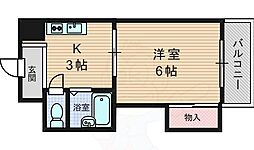 アティック常和 1Kの間取図画像