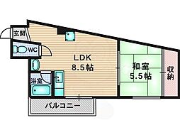 クリーク大桐 1LDKの間取図画像