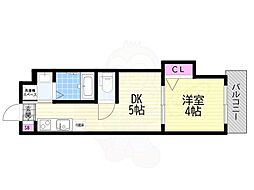AXIA M-City大阪瑞光 1DKの間取図画像