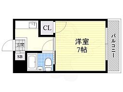 フレックス新大阪 1Kの間取図画像
