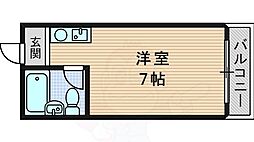 相川有明ハイツ ワンルームの間取図画像