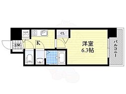 アドバンス新大阪ウエストゲート 1Kの間取図画像