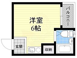 リバートピア相川 ワンルームの間取図画像