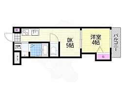 AXIA M-City大阪瑞光 1DKの間取図画像