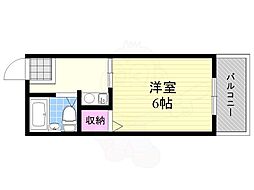 ロイヤルゆたか第二号館 1Kの間取図画像